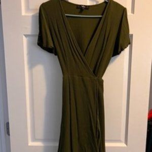 Lulu's Wrap Dress Olive Green